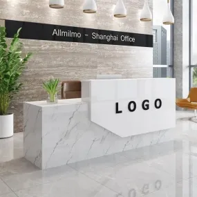 Marble Imitation Modern Reception Desk