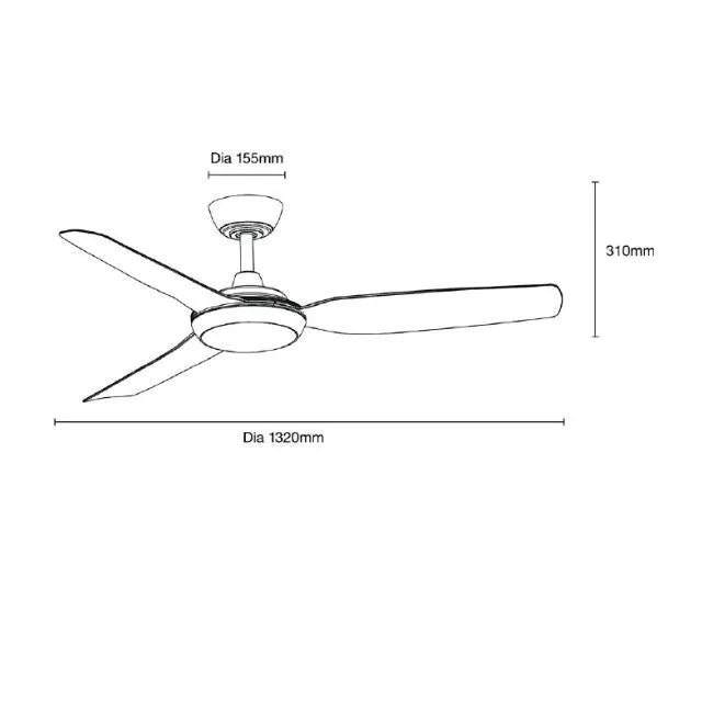 Martec Viper DC 4 1220mm Ceiling Fan with LED Light Matt Black