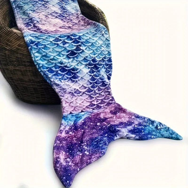 Mermaid Tail Knitted Wearable Blanket for Women and Girls