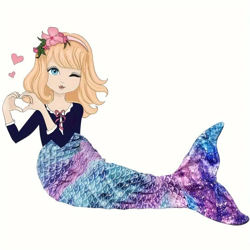 Mermaid Tail Knitted Wearable Blanket for Women and Girls