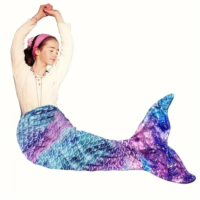 Mermaid Tail Knitted Wearable Blanket for Women and Girls