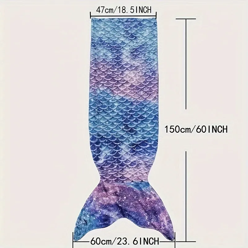 Mermaid Tail Knitted Wearable Blanket for Women and Girls