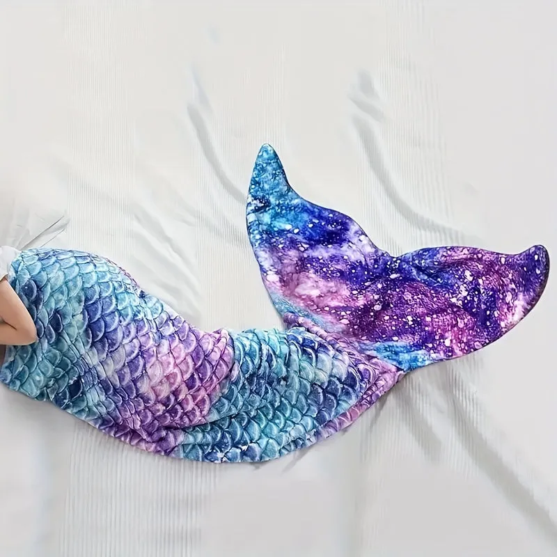 Mermaid Tail Knitted Wearable Blanket for Women and Girls