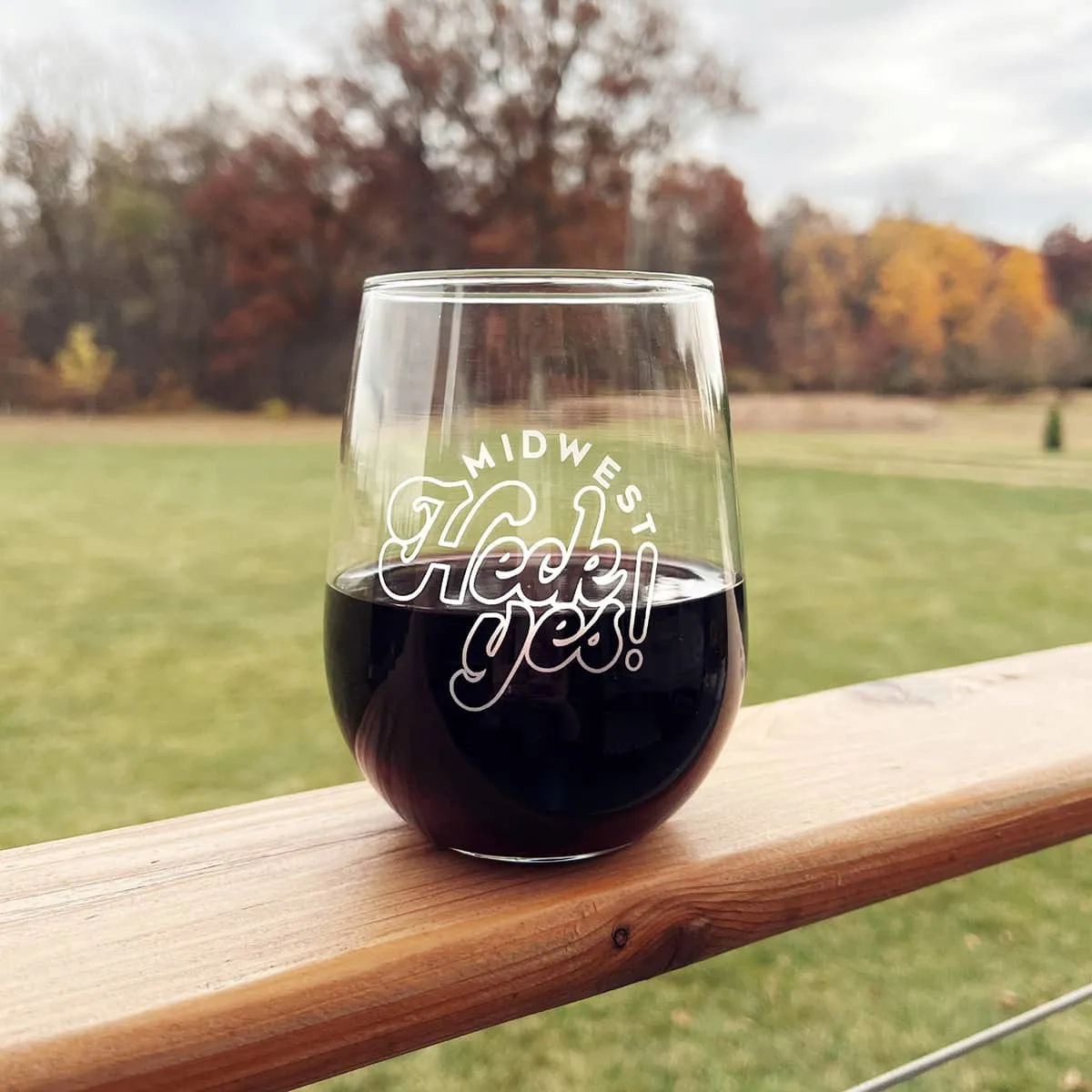 Midwest Heck Yes Stemless Wine Glass (Discontinued)