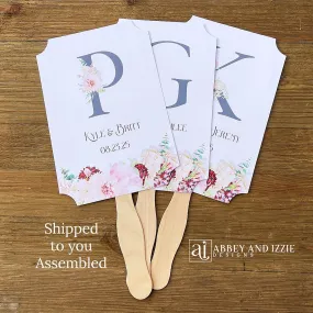 Monogram Wedding Fans