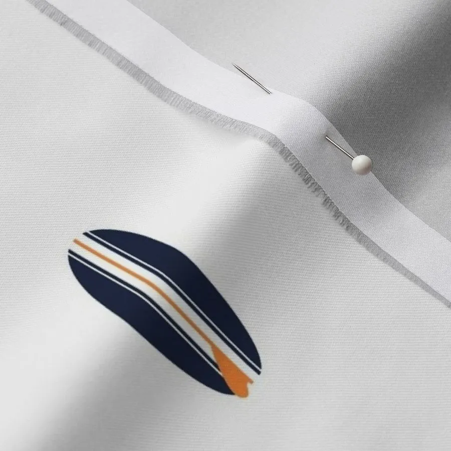 Navy Blue and Orange Mini Size Classic Surfboards Sheet Set from Surfer Bedding™️