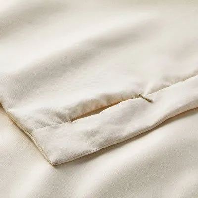 New - Casaluna Comforter Sham Lyocell Cotton Blend Soft Fabric Casaluna, Cream, King