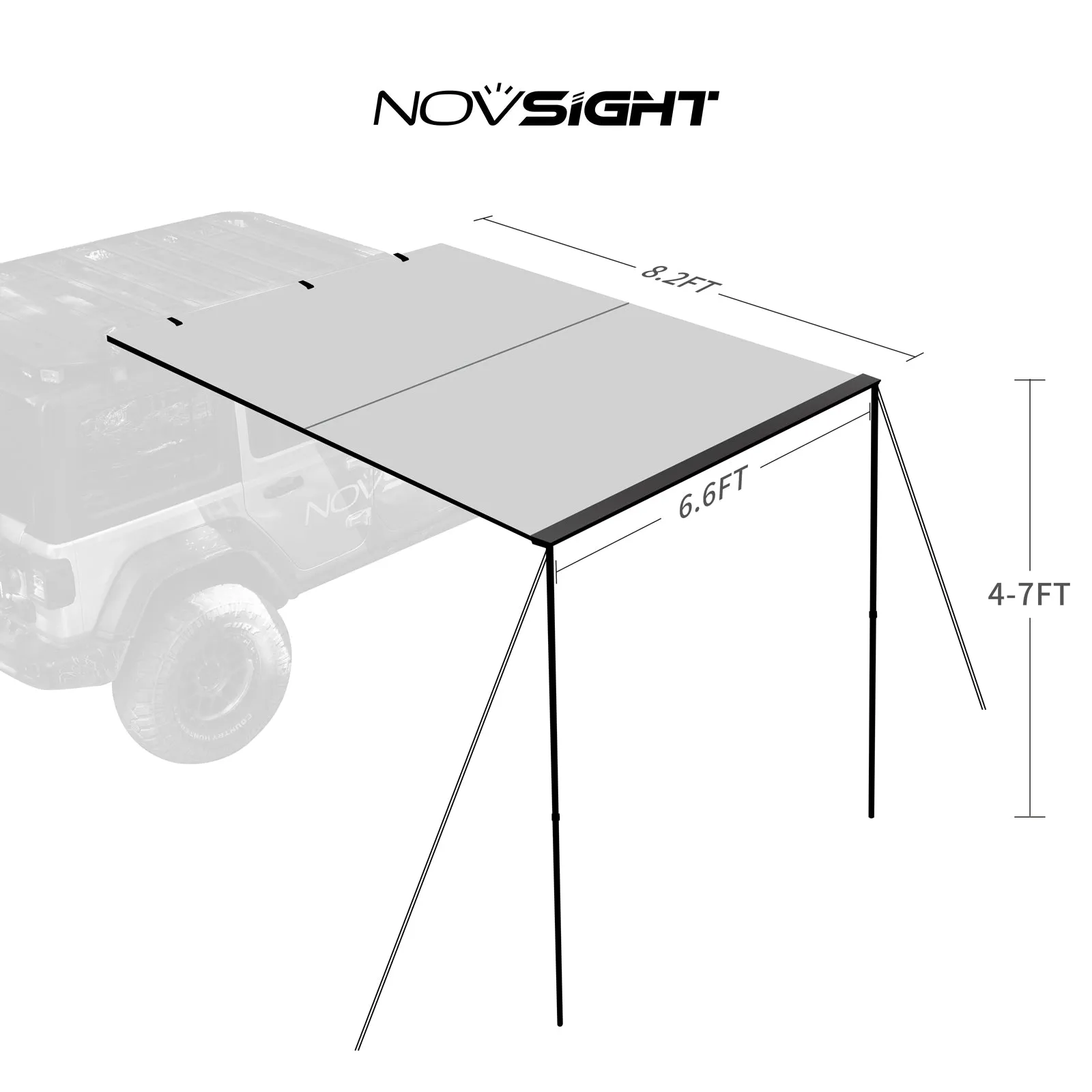 Novsight Car Side Awning Tent for Outdoor Camping Shelter