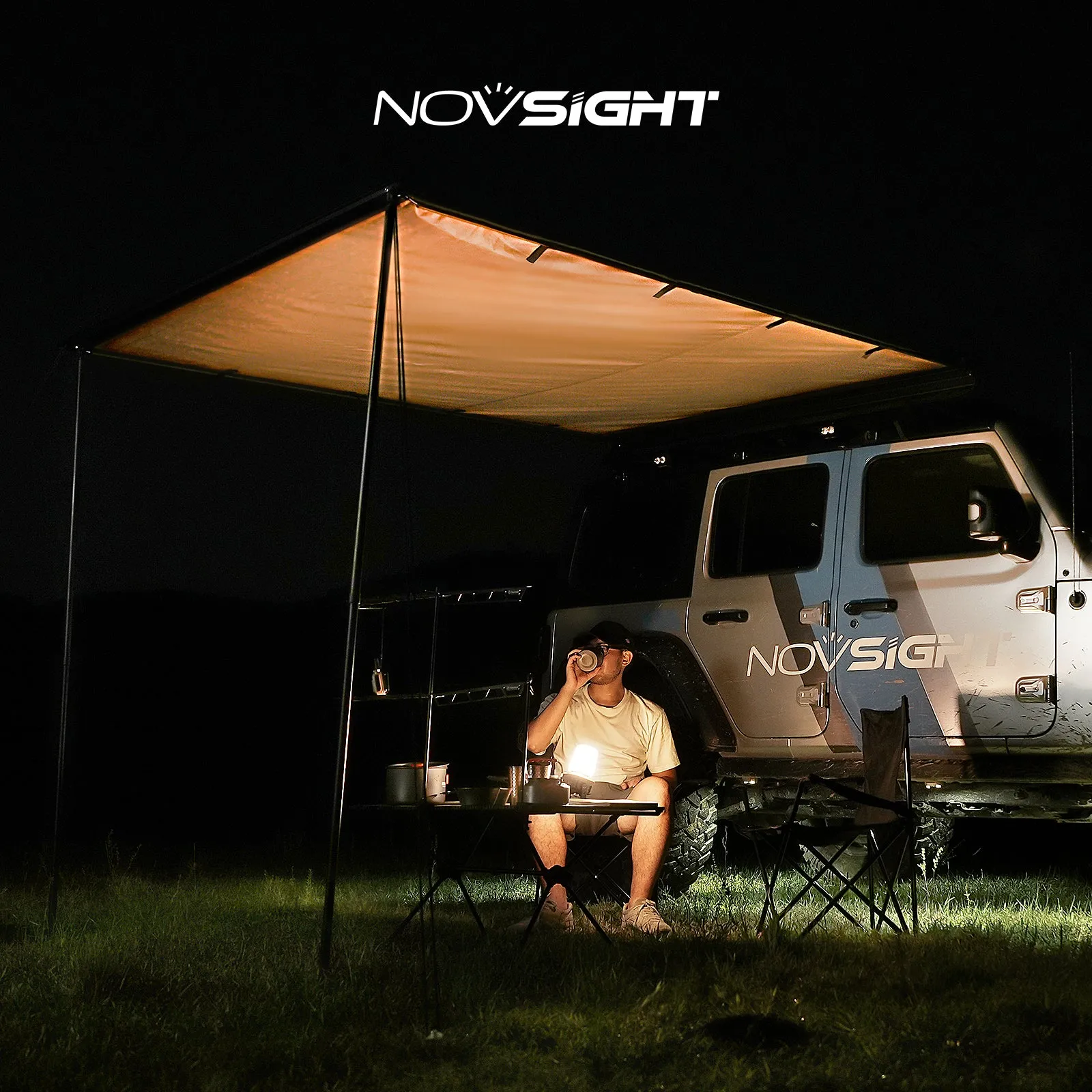 Novsight Car Side Awning Tent for Outdoor Camping Shelter