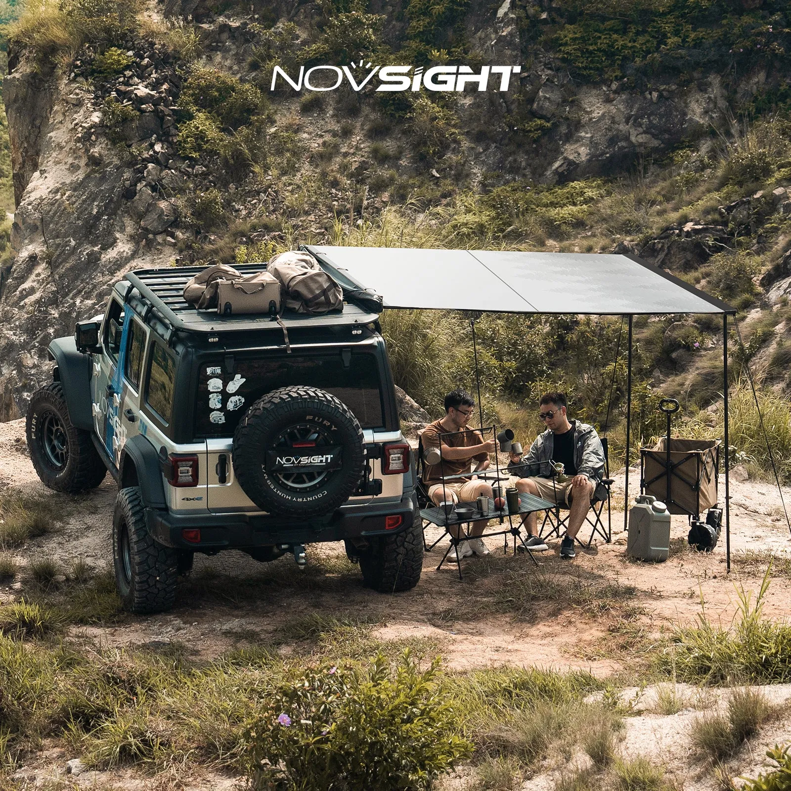 Novsight Car Side Awning Tent for Outdoor Camping Shelter