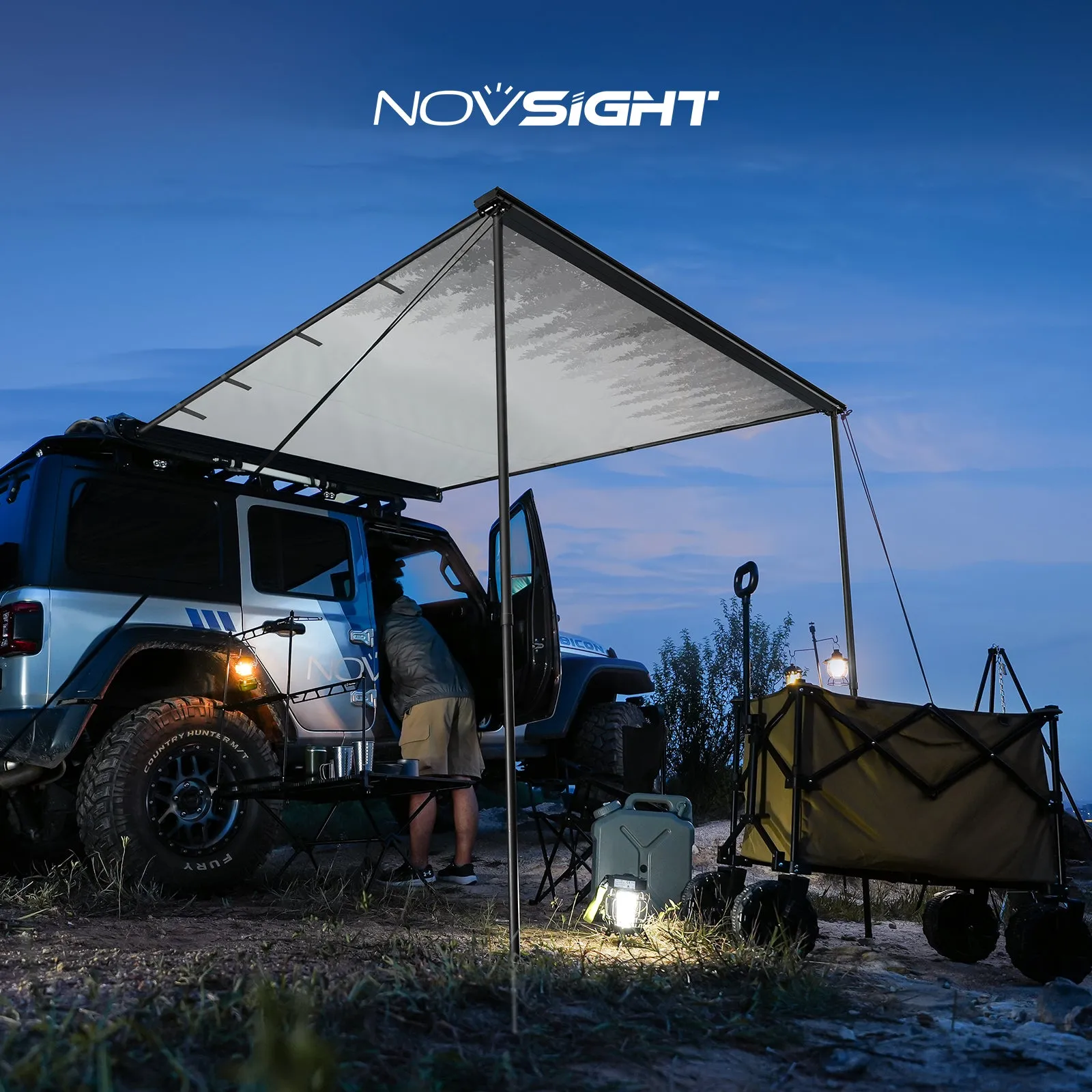 Novsight Car Side Awning Tent for Outdoor Camping Shelter