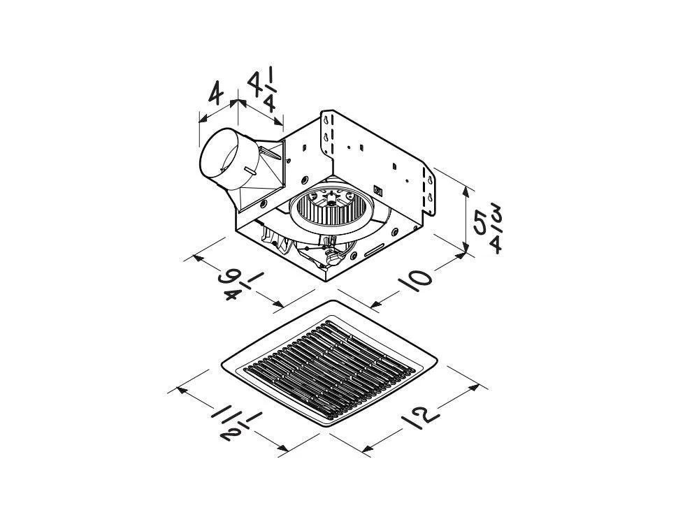 NuTone Flex DC Series Adjustable 50-110 CFM Bathroom Exhaust Fan With Humidity Sensing