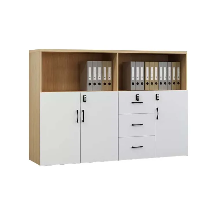 Office Low Cabinet, File Cabinet, Wooden Long Cabinet with Lock