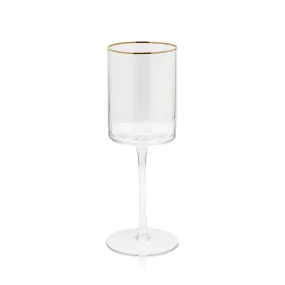 Optic White Wine Glass with Gold Rim