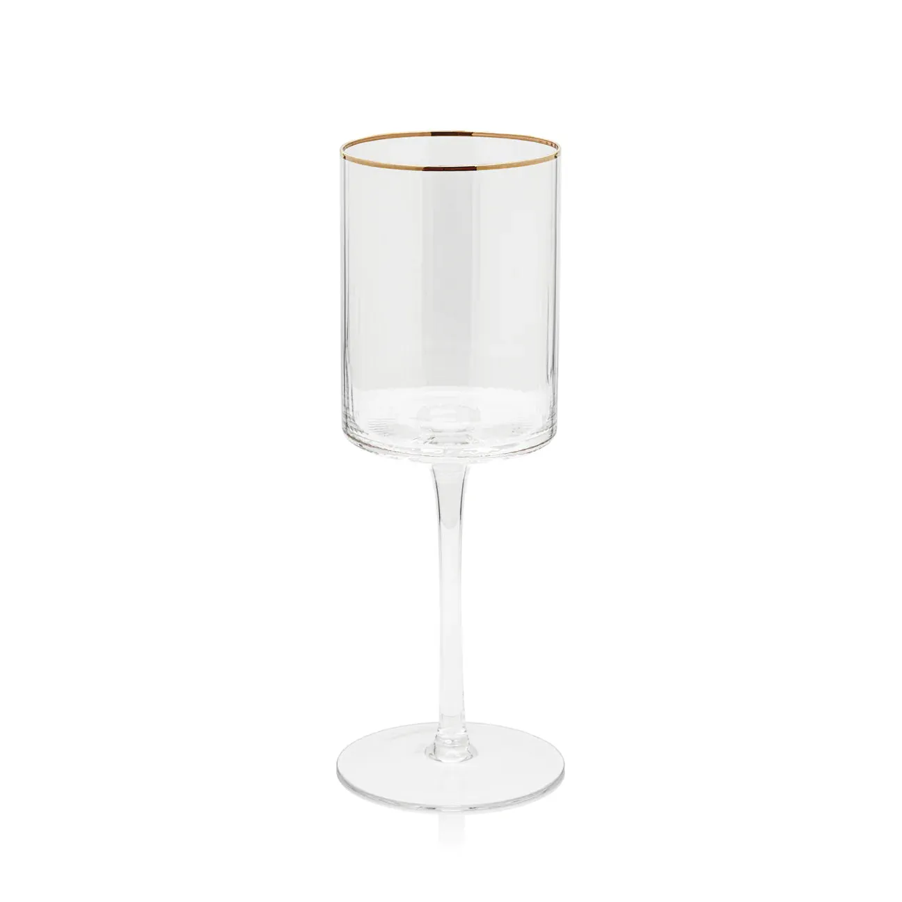 Optic White Wine Glass with Gold Rim