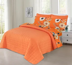 ORANGE BEDSPREAD 6PCS DIED PRINT