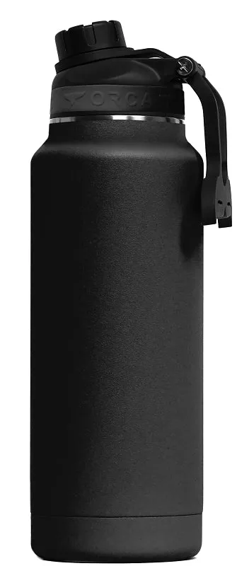 Orca ORCHYD34BK/BK/BK Hydration Bottle, 34 oz, 18/8 Stainless Steel, Black, Powder-Coated :EA: QUANTITY: 1