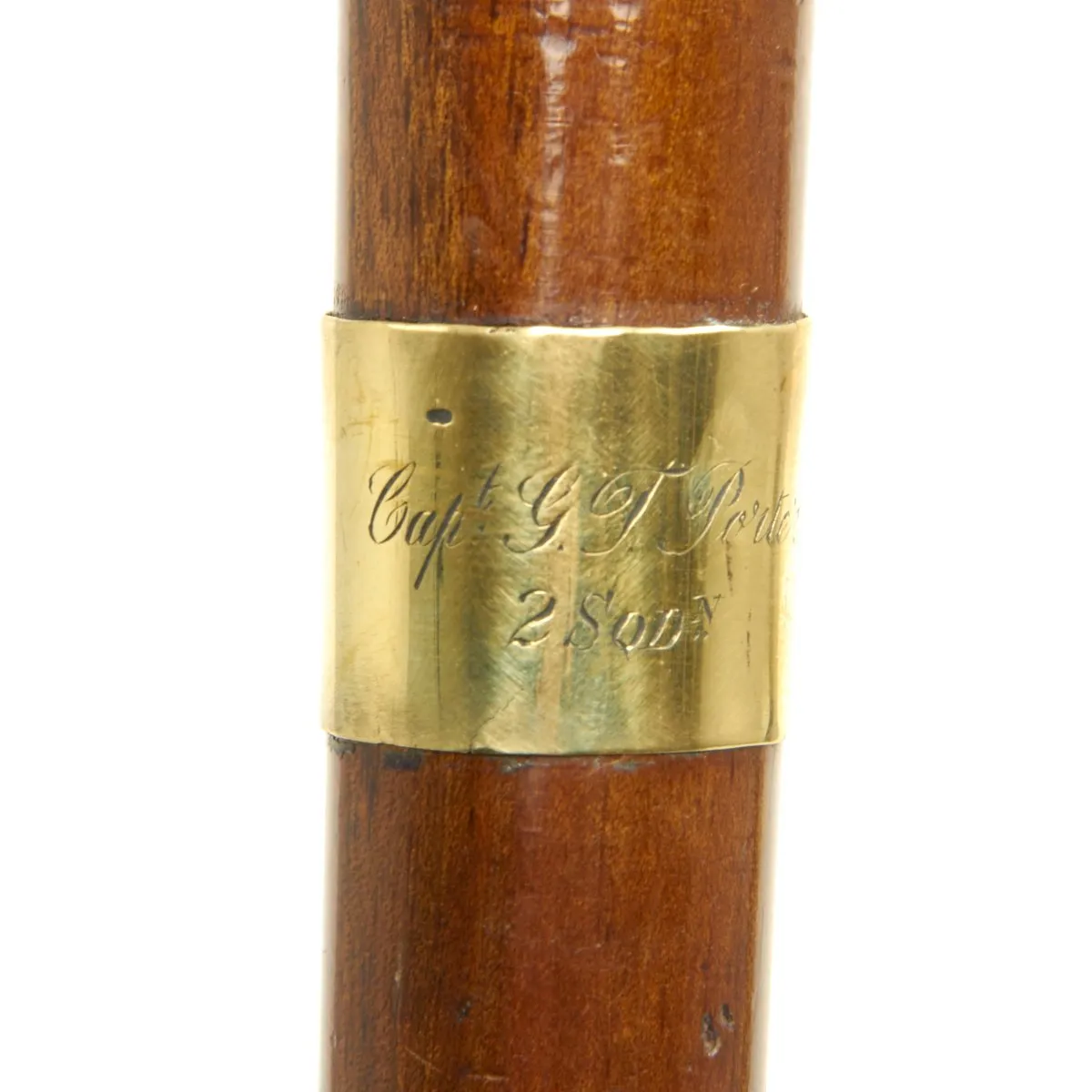 Original British WWI Named Royal Flying Corps Wooden Swagger Stick made from Airplane Propeller