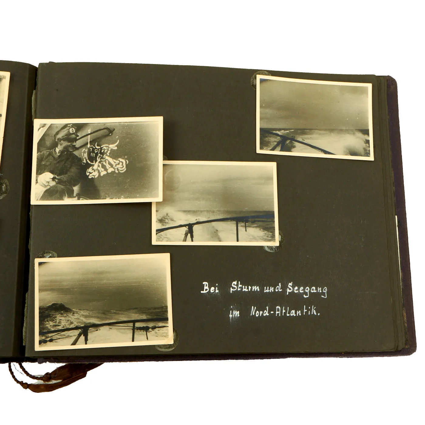 Original German WWII Kriegsmarine U-751 Photo Album Featuring Pictures of Grand Admiral Raeder - Over 222 Photos, Postcards and Newspaper Clippings