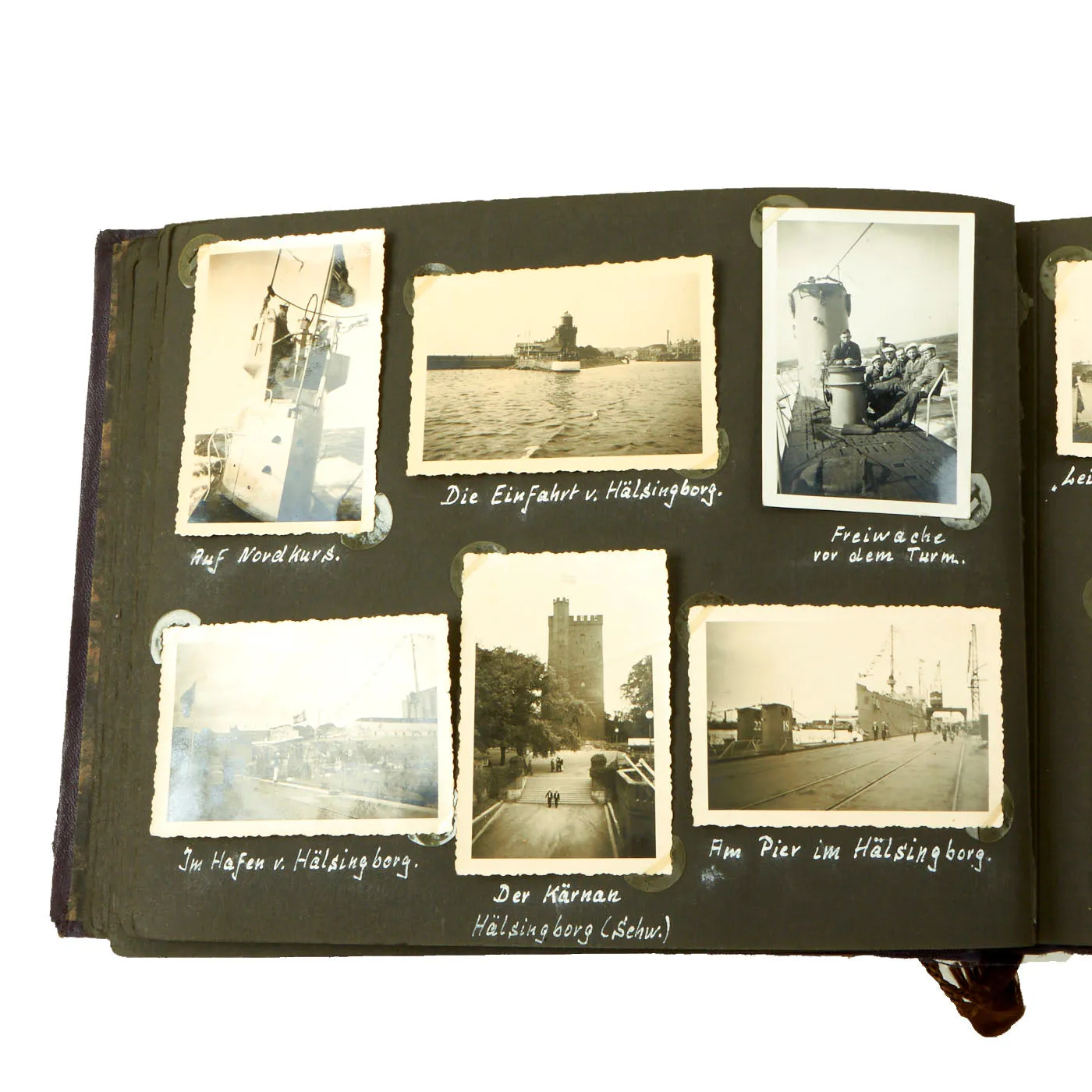 Original German WWII Kriegsmarine U-751 Photo Album Featuring Pictures of Grand Admiral Raeder - Over 222 Photos, Postcards and Newspaper Clippings