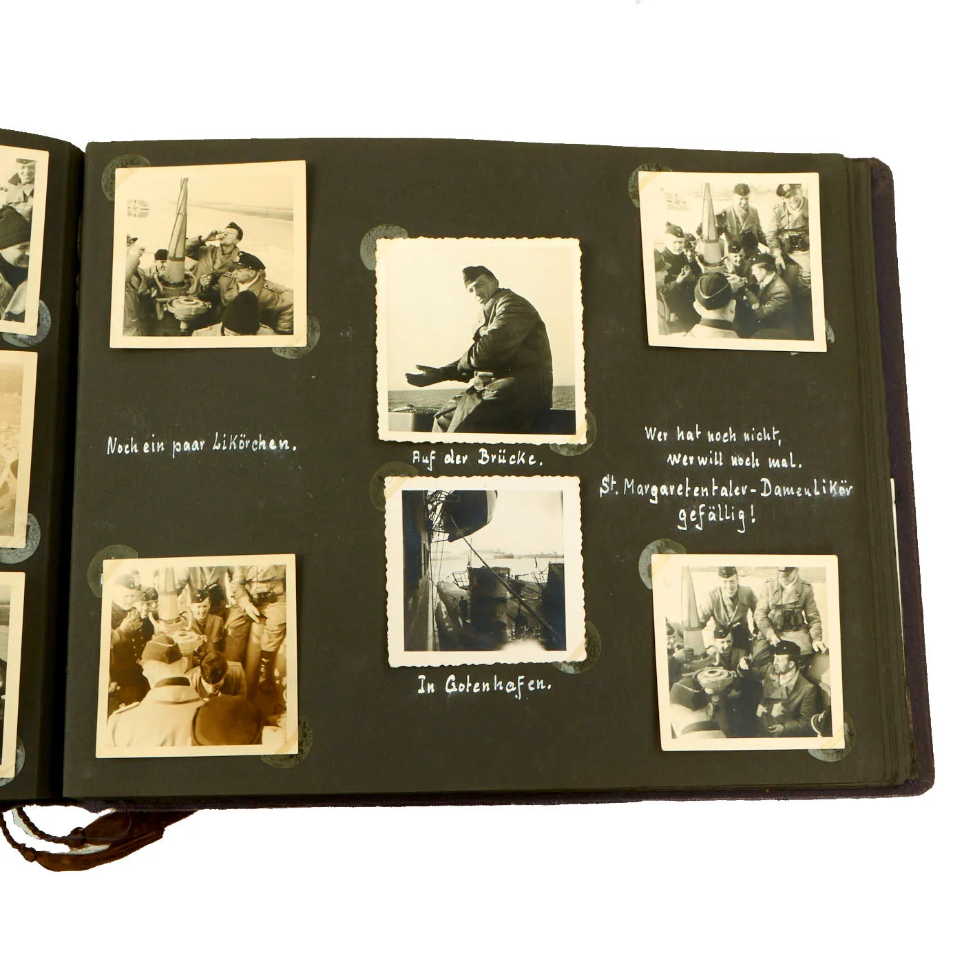 Original German WWII Kriegsmarine U-751 Photo Album Featuring Pictures of Grand Admiral Raeder - Over 222 Photos, Postcards and Newspaper Clippings