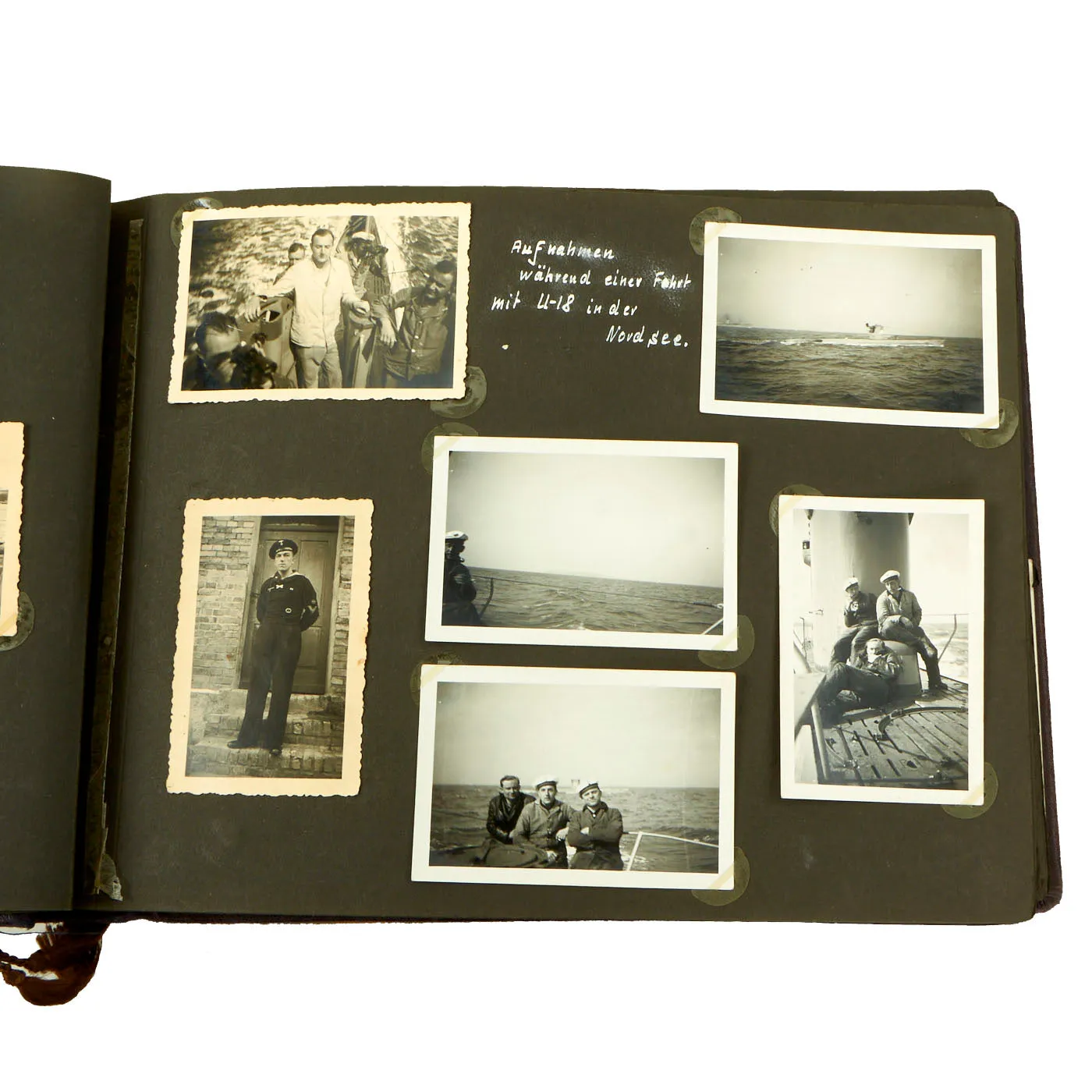 Original German WWII Kriegsmarine U-751 Photo Album Featuring Pictures of Grand Admiral Raeder - Over 222 Photos, Postcards and Newspaper Clippings