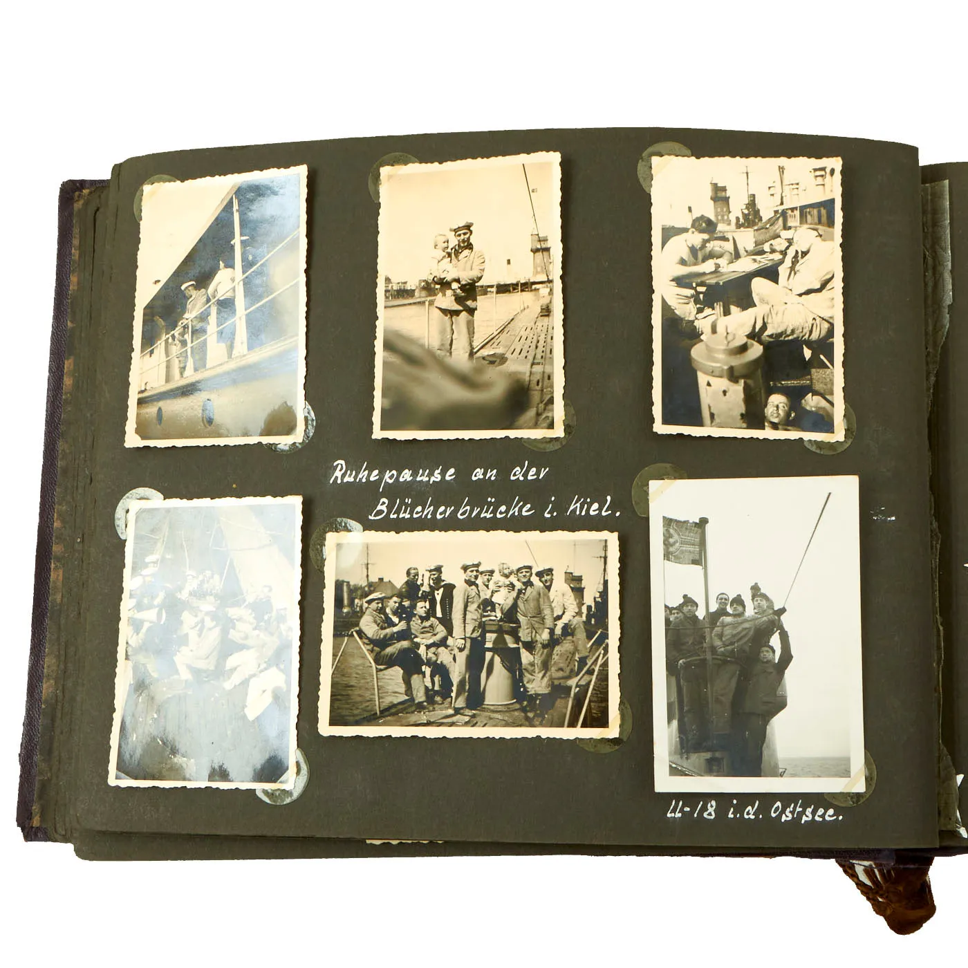 Original German WWII Kriegsmarine U-751 Photo Album Featuring Pictures of Grand Admiral Raeder - Over 222 Photos, Postcards and Newspaper Clippings