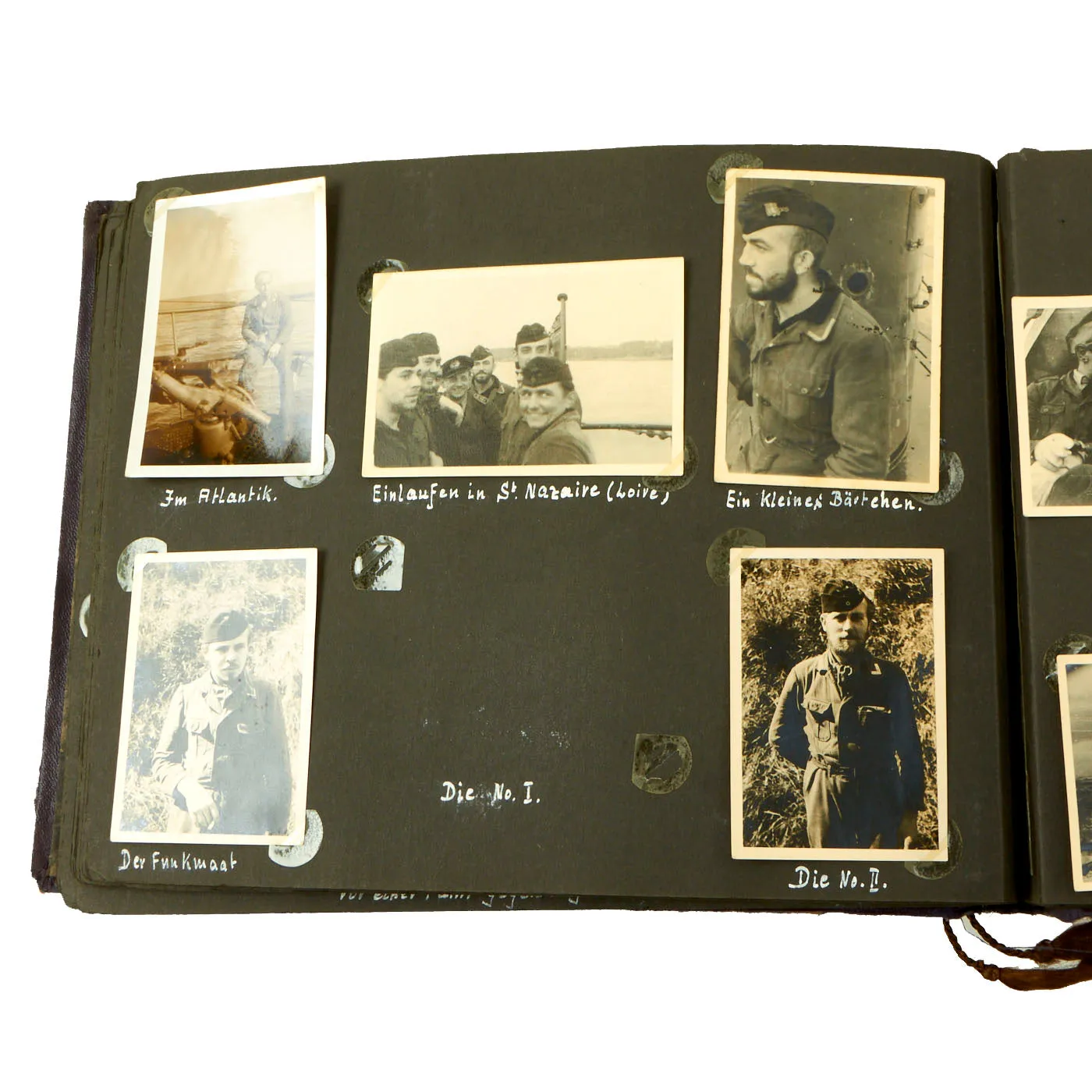 Original German WWII Kriegsmarine U-751 Photo Album Featuring Pictures of Grand Admiral Raeder - Over 222 Photos, Postcards and Newspaper Clippings