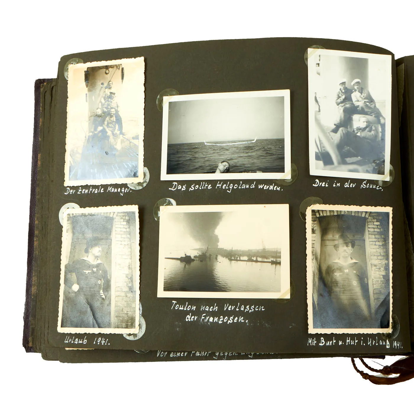 Original German WWII Kriegsmarine U-751 Photo Album Featuring Pictures of Grand Admiral Raeder - Over 222 Photos, Postcards and Newspaper Clippings