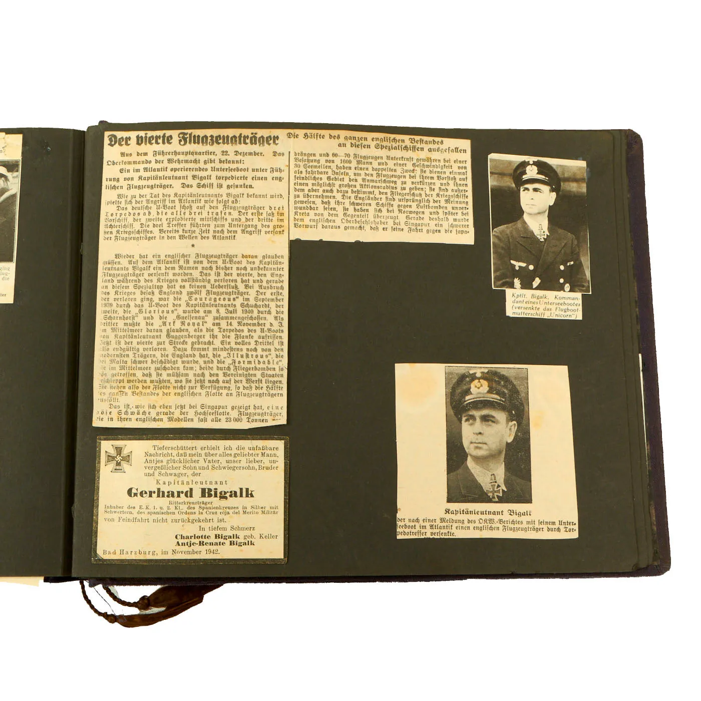 Original German WWII Kriegsmarine U-751 Photo Album Featuring Pictures of Grand Admiral Raeder - Over 222 Photos, Postcards and Newspaper Clippings