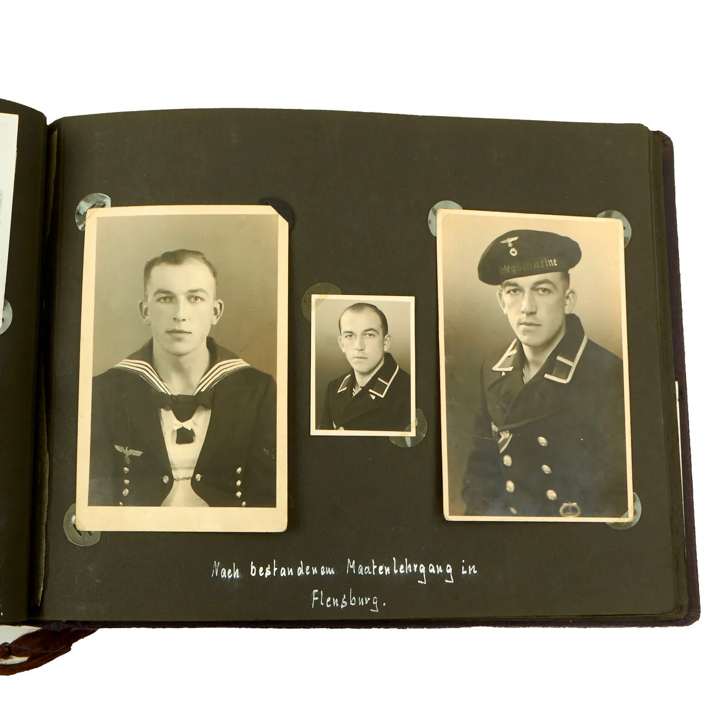 Original German WWII Kriegsmarine U-751 Photo Album Featuring Pictures of Grand Admiral Raeder - Over 222 Photos, Postcards and Newspaper Clippings