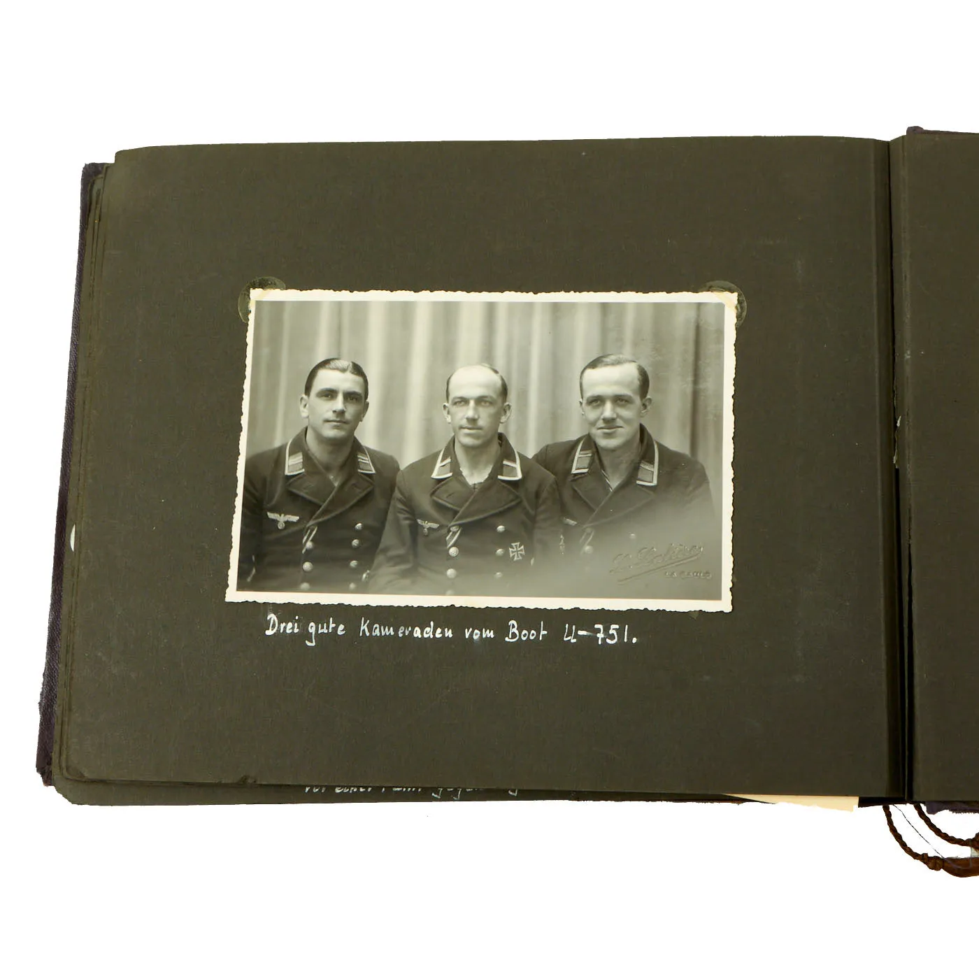 Original German WWII Kriegsmarine U-751 Photo Album Featuring Pictures of Grand Admiral Raeder - Over 222 Photos, Postcards and Newspaper Clippings