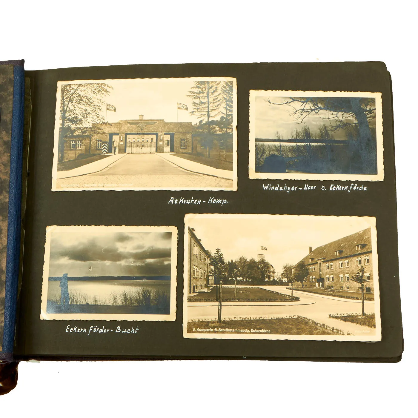 Original German WWII Kriegsmarine U-751 Photo Album Featuring Pictures of Grand Admiral Raeder - Over 222 Photos, Postcards and Newspaper Clippings