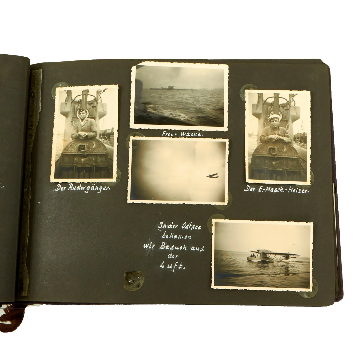 Original German WWII Kriegsmarine U-751 Photo Album Featuring Pictures of Grand Admiral Raeder - Over 222 Photos, Postcards and Newspaper Clippings