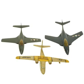 Original Set of Three 1950s U.S. Military Airplane Recognition Desk Models by Topping Models