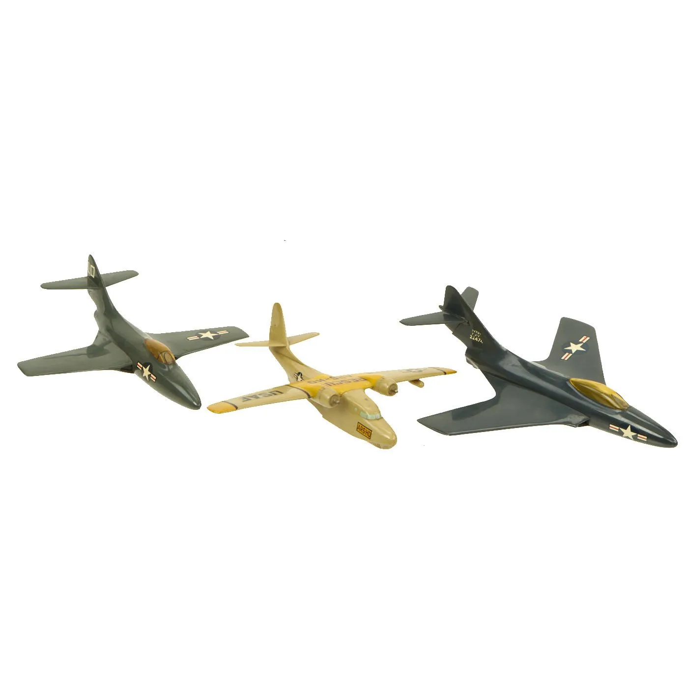 Original Set of Three 1950s U.S. Military Airplane Recognition Desk Models by Topping Models