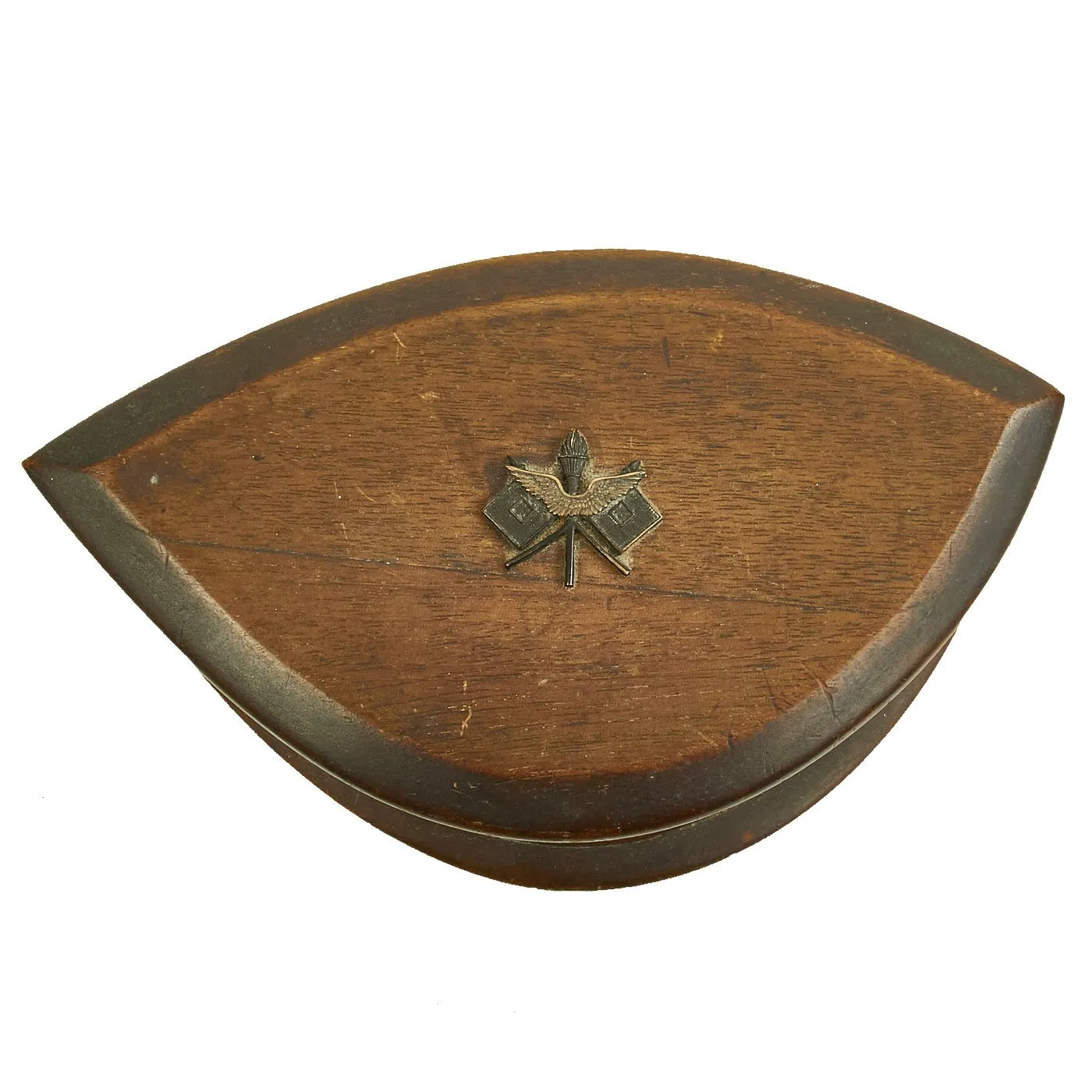 Original U.S. WWI Signal Corps Aviation Section Jewelry Box made from Wooden Propeller