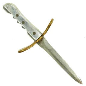 Original WWII U.S. Navy Theater Made Fighting Knife with Brass "Propeller" Crossguard