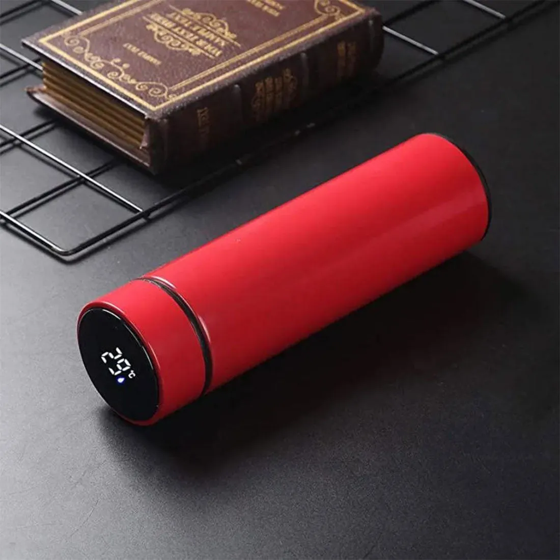 Personalised Thermos Flask for Tea Coffee with Temperature Display- Red