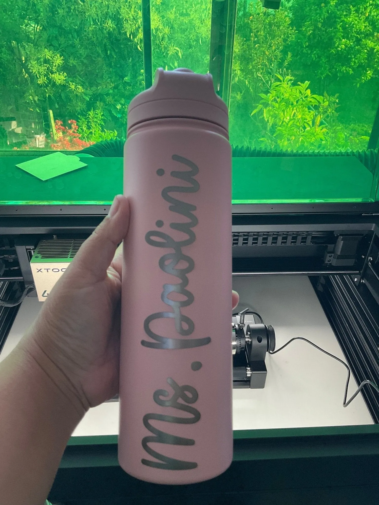 Personalized Name Vertical on Insulated Stainless Steel Water Bottle with Flip-Top Lid - Teacher Water Bottle - Teacher's Gift