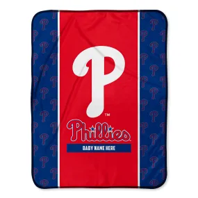 Personalized Philadelphia Phillies Icon Baby Pixel Fleece Blanket