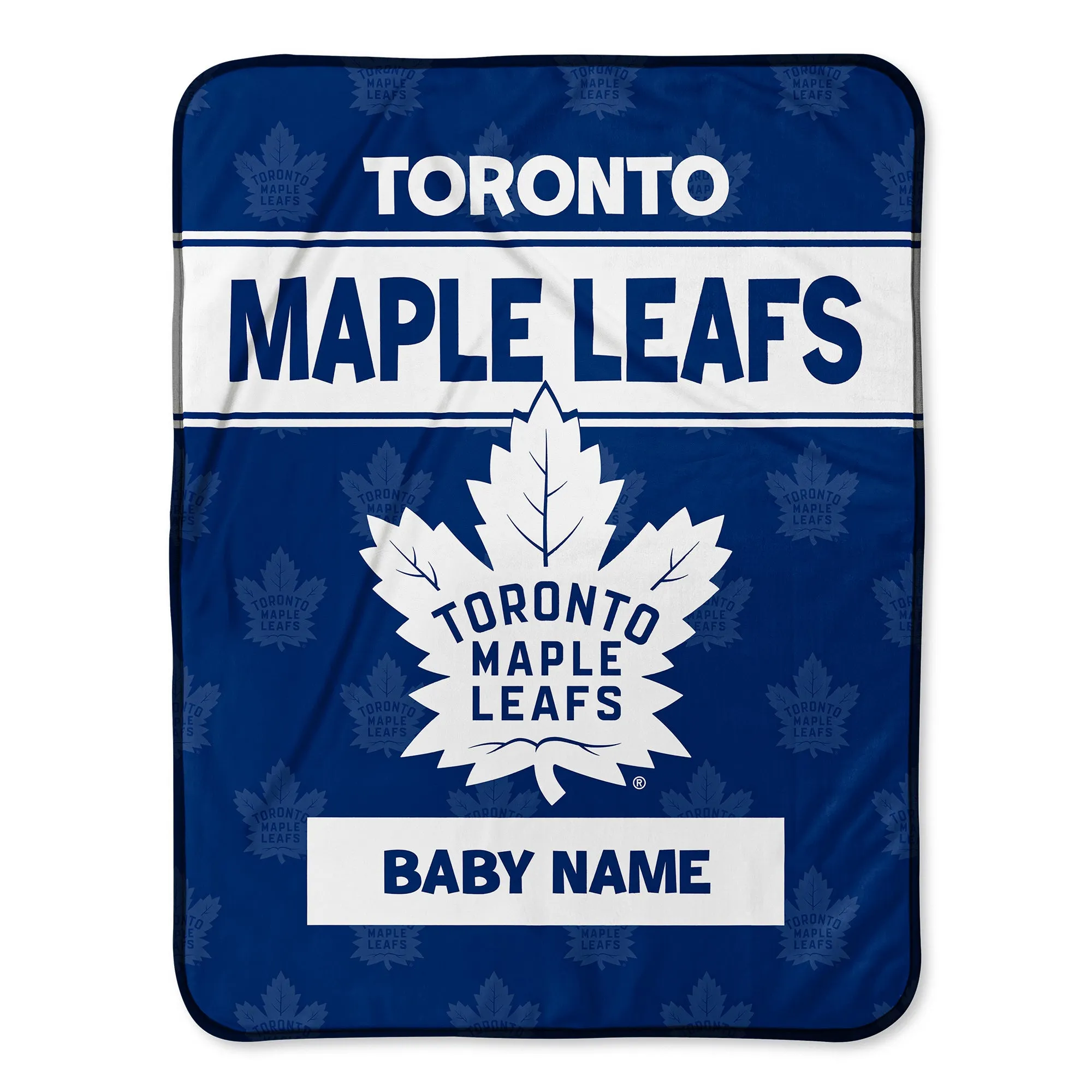 Personalized Toronto Maple Leafs Emblem Baby Pixel Fleece Blanket