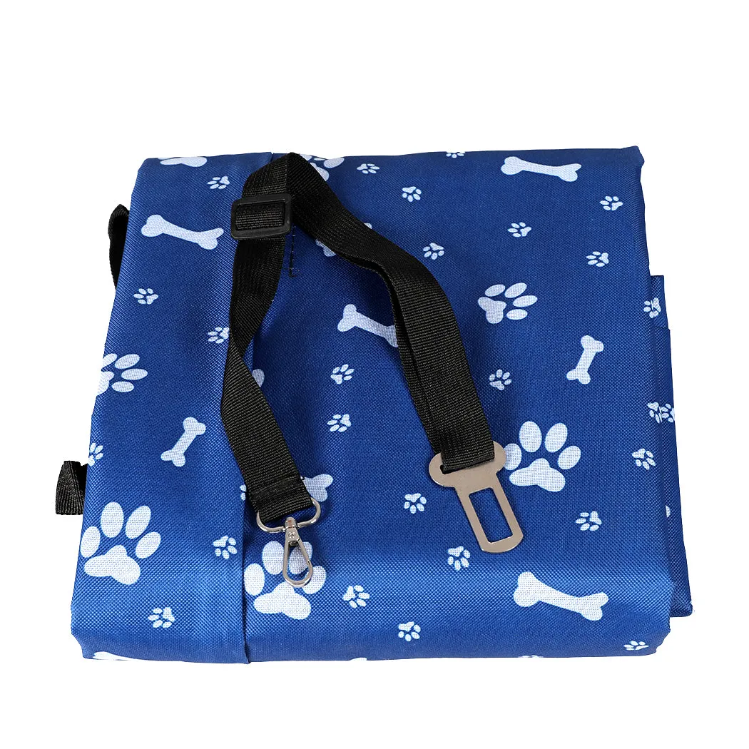 Pet Back Car Seat Cover Hammock Nonslip Dog Puppy Cat Waterproof Rear Blue - Blue