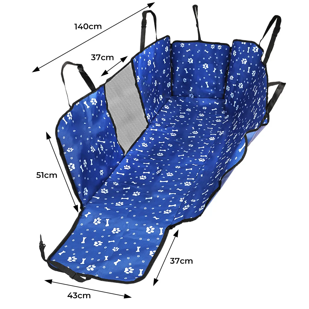 Pet Back Car Seat Cover Hammock Nonslip Dog Puppy Cat Waterproof Rear Blue - Blue