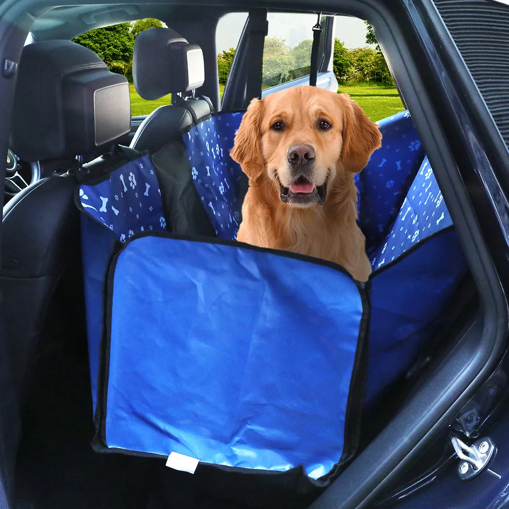 Pet Back Car Seat Cover Hammock Nonslip Dog Puppy Cat Waterproof Rear Blue - Blue