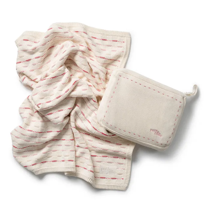 Petite Belle Weave Knit Blanket and Pouch set