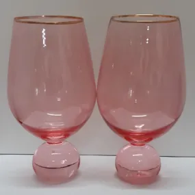 PINK WINE GLASSES SET 2