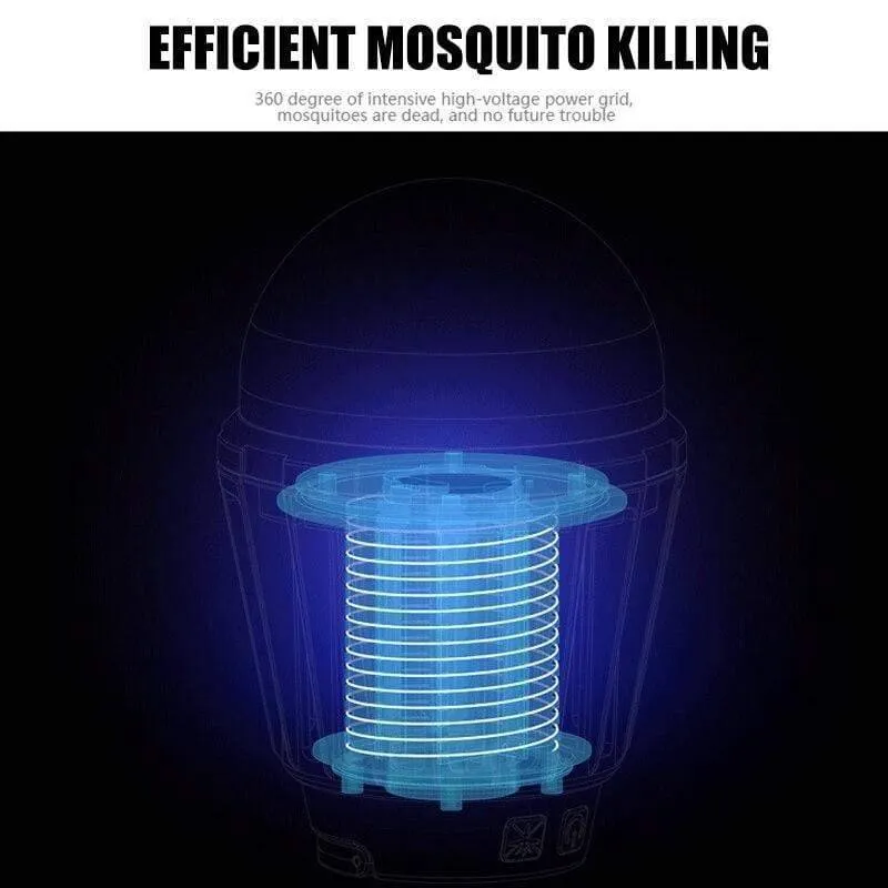 Portable 2-in-1 Mosquito Killer & LED Lantern for Camping with Hook