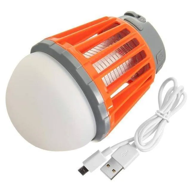 Portable 2-in-1 Mosquito Killer & LED Lantern for Camping with Hook