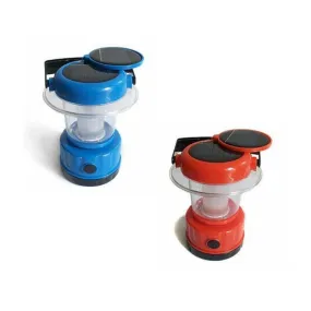 Portable Solar Panel LED Lantern w/ USB in Blue or Red Solar Lighting Direct